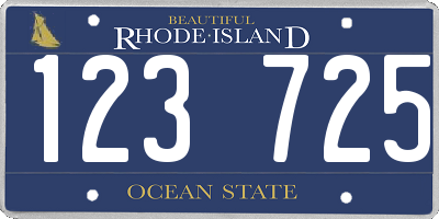 RI license plate 123725