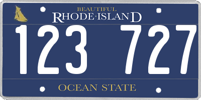 RI license plate 123727