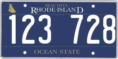 RI license plate 123728