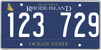 RI license plate 123729