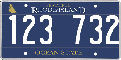 RI license plate 123732