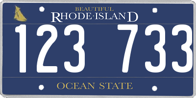 RI license plate 123733