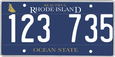 RI license plate 123735