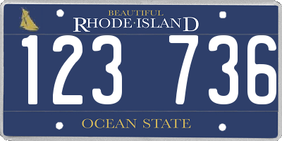 RI license plate 123736