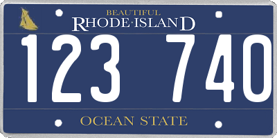 RI license plate 123740