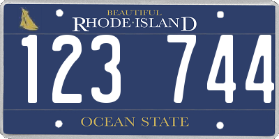 RI license plate 123744