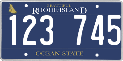 RI license plate 123745