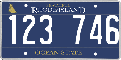 RI license plate 123746