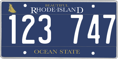 RI license plate 123747