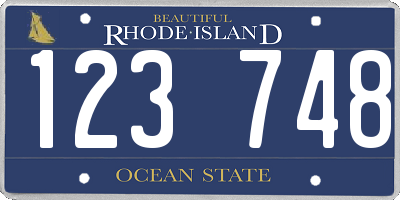 RI license plate 123748