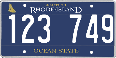 RI license plate 123749