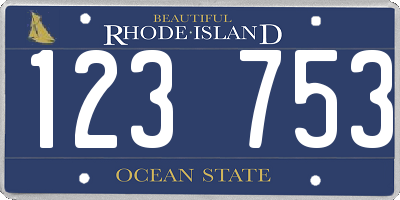 RI license plate 123753