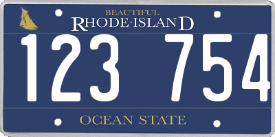 RI license plate 123754