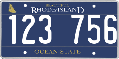 RI license plate 123756