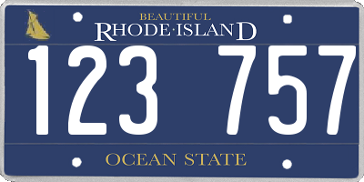RI license plate 123757