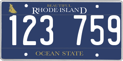 RI license plate 123759