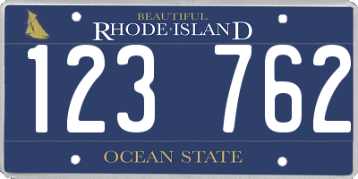 RI license plate 123762
