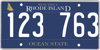 RI license plate 123763