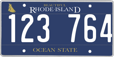 RI license plate 123764