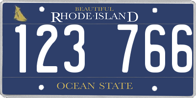 RI license plate 123766