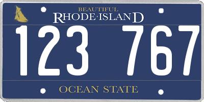 RI license plate 123767