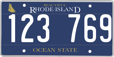 RI license plate 123769