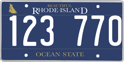 RI license plate 123770