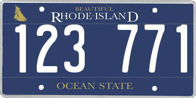 RI license plate 123771