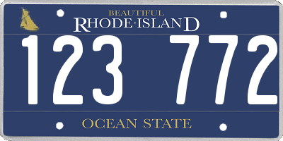 RI license plate 123772