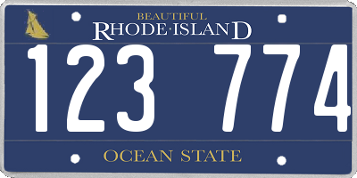 RI license plate 123774