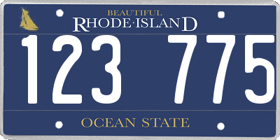 RI license plate 123775