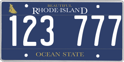 RI license plate 123777