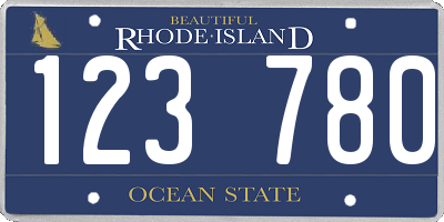 RI license plate 123780