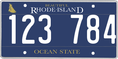 RI license plate 123784