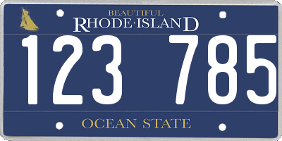 RI license plate 123785