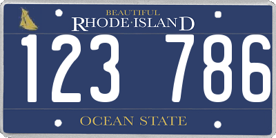 RI license plate 123786