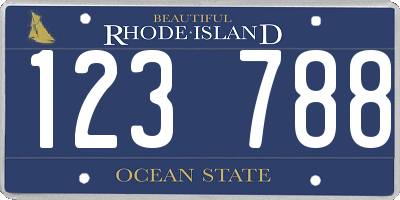 RI license plate 123788