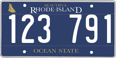 RI license plate 123791
