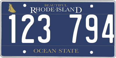 RI license plate 123794