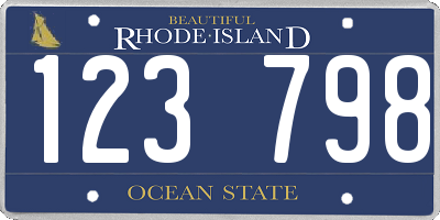 RI license plate 123798