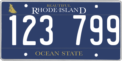 RI license plate 123799