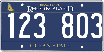 RI license plate 123803