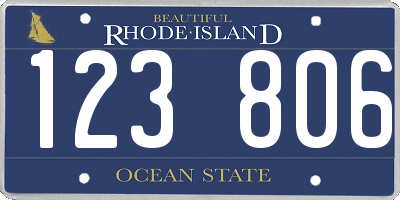 RI license plate 123806