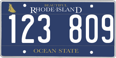 RI license plate 123809