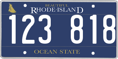 RI license plate 123818
