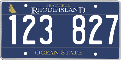 RI license plate 123827
