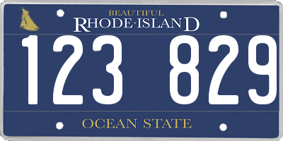 RI license plate 123829