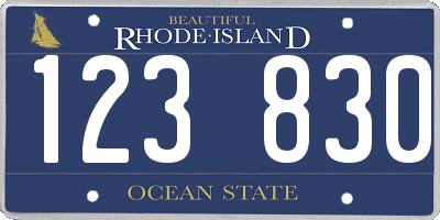RI license plate 123830