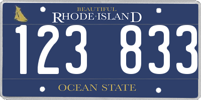 RI license plate 123833