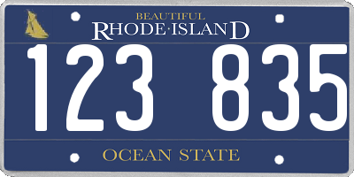 RI license plate 123835